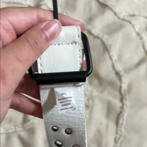 White Belt with Black Grommets - Picture 2 of 2